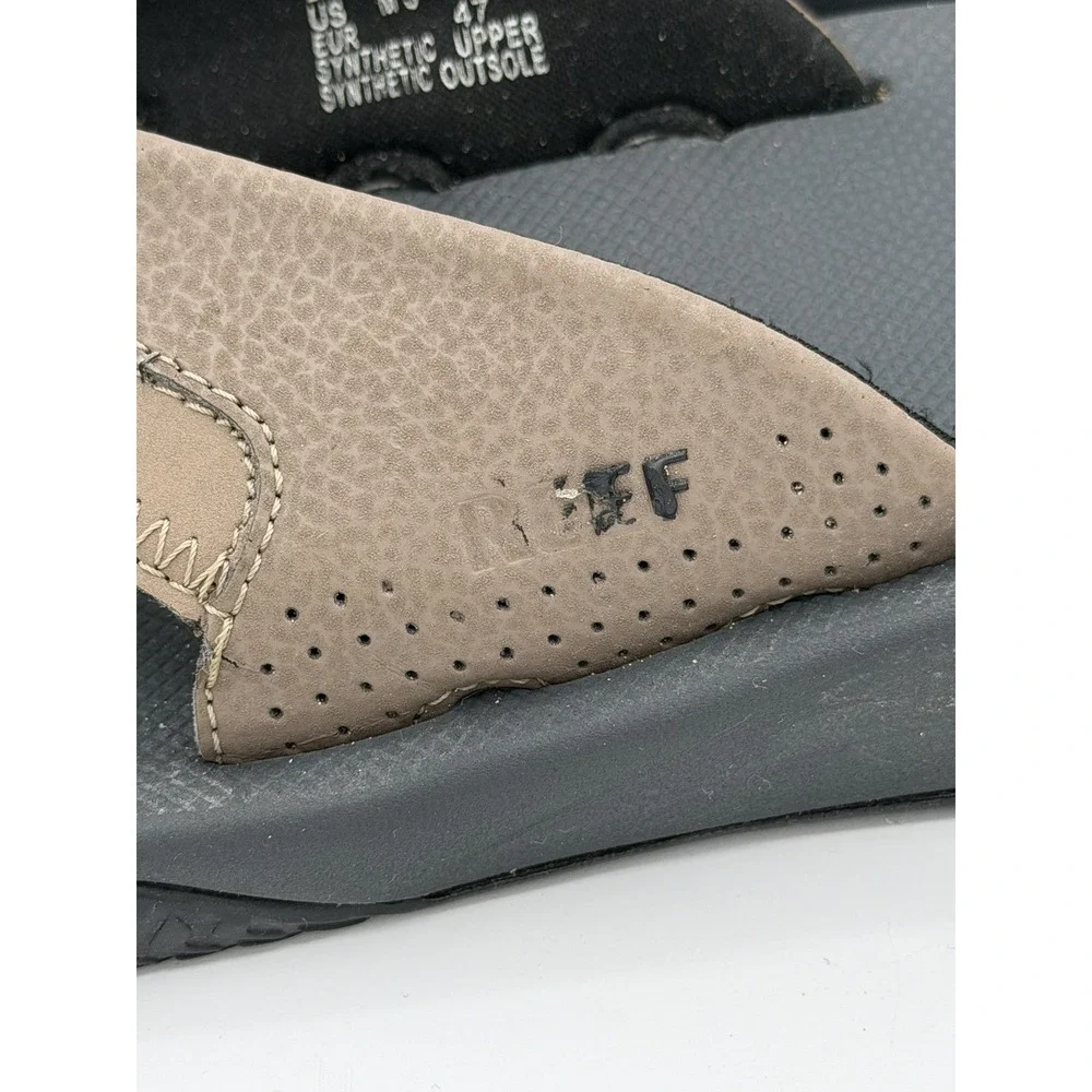 Reef Fanning Men's Brown Synthetic Leather Flip Flops Sole Bottle Opener Size 14